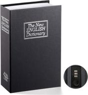 jssmst книжный сейф с комбинационным замком - домашний словарь отвлекающий металлический сейф для офисного денежного ящика - большой черный с высокой емкостью, 9,5 x 6,2 x 2,2 дюйма (sm-bs0402l). логотип