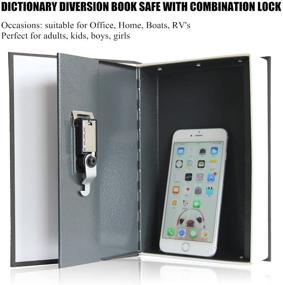 img 3 attached to Jssmst Book Safe with Combination Lock - Home Dictionary Diversion Metal Safe Lock Box for Office Money Box - High Capacity Black Large, 9.5 x 6.2 x 2.2 inch (SM-BS0402L)