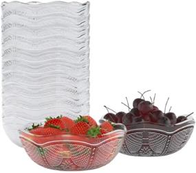 img 4 attached to 🍲 Homecredibles 12-Pack Clear Plastic Bowls - Reusable, Microwave and Dishwasher Safe - Ideal for Serving/Prep of Soup, Salad, Snacks, Desserts, and Candy