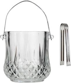 img 4 attached to 🍾 Lily's Home Glass Ice Bucket: Stylish Entertaining and Versatile Everyday Use Solution with Handle and SS Tongs