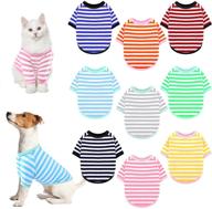 uratot 9 pieces dog striped t-shirt - colorful pet outfits for dogs and cats: breathable, stylish, and sweatshirt included! logo