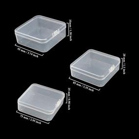 img 2 attached to 📦 27-Piece Thintinick Clear Plastic Storage Containers Box Set with Hinged Lid for Beads and Small Craft Items (Assorted Sizes)