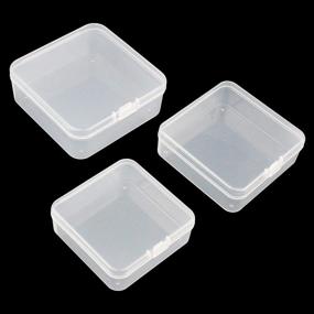 img 3 attached to 📦 27-Piece Thintinick Clear Plastic Storage Containers Box Set with Hinged Lid for Beads and Small Craft Items (Assorted Sizes)