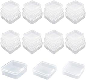 img 4 attached to 📦 27-Piece Thintinick Clear Plastic Storage Containers Box Set with Hinged Lid for Beads and Small Craft Items (Assorted Sizes)