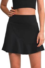 img 3 attached to EASYLONGJEE Skorts Elastic Athletic Pleated