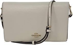 img 1 attached to 👜 Chalk Coach Foldover Crossbody Clutch with Leather