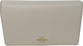 img 4 attached to 👜 Chalk Coach Foldover Crossbody Clutch with Leather