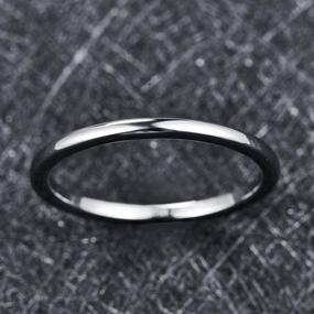 img 1 attached to 💍 Кольца из тунгстена Cloyo 2мм серебристо-черно-синие: классические обручальные кольца для мужчин и женщин с комфортной посадкой размером 6-12, можно носить друг на друга.