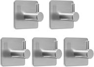 🔩 heavy duty adhesive hooks for kitchen, bathroom, garage, restroom - stainless steel (5 pack) logo