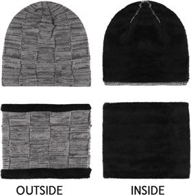 img 1 attached to Cozy Winter Accessories: Men's Beanie Hats & Scarf Set with Fleece Lining for Unbeatable Warmth