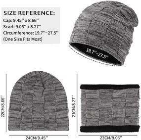 img 2 attached to Cozy Winter Accessories: Men's Beanie Hats & Scarf Set with Fleece Lining for Unbeatable Warmth