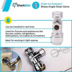 img 1 attached to 🦈 Enhanced SharkBite 23036-0000LF Compression Angle Stop Valve, 1/2 Inch x 3/8 Inch Push-to-Connect, for PEX, Copper, CPVC, PE-RT Plumbing Systems