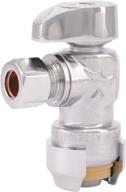 🦈 enhanced sharkbite 23036-0000lf compression angle stop valve, 1/2 inch x 3/8 inch push-to-connect, for pex, copper, cpvc, pe-rt plumbing systems logo