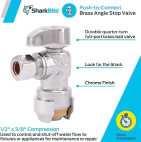 img 3 attached to 🦈 Enhanced SharkBite 23036-0000LF Compression Angle Stop Valve, 1/2 Inch x 3/8 Inch Push-to-Connect, for PEX, Copper, CPVC, PE-RT Plumbing Systems