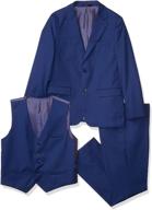 husky sizes solid vested suit for american exchange boys logo