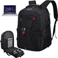 🎒 17 inch laptop backpack large – waterproof, tsa friendly, anti-theft – usb charging port – college, gaming, school computer bag for men & women – fits 17.3 inch laptops – black logo