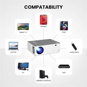 img 1 attached to WiFi Native 1080P Projector, Supports 4k, VividBeam 550 Full HD Video Projector, Portable Mini Projector, 6500 Lumens, Digital Keystone & Zoom, HDMI, TV Stick, iOS, Android, USB Compatible
