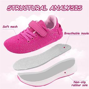 img 3 attached to 👟 Breathable Knit Athletic Sport Sneakers for Toddlers and Kids, Ages 3-11, by Toandon