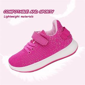 img 1 attached to 👟 Breathable Knit Athletic Sport Sneakers for Toddlers and Kids, Ages 3-11, by Toandon