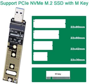 img 1 attached to M.2 NVME USB 3.1 Adapter - High Performance Reader and Converter for 2230-2280 📶 Size SSDs with Up to 10 Gbps Speeds and USB 3.1 Gen 2 Bridge Chip Support