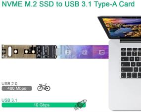 img 2 attached to M.2 NVME USB 3.1 Adapter - High Performance Reader and Converter for 2230-2280 📶 Size SSDs with Up to 10 Gbps Speeds and USB 3.1 Gen 2 Bridge Chip Support