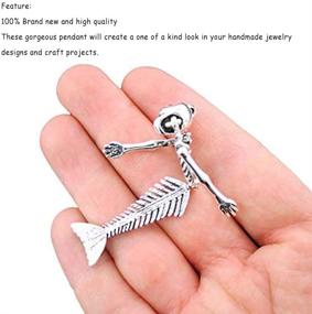 img 2 attached to Acxico 10Pcs Retro Antique Silver Skull Carved Mermaid Skeleton Pendants Accessory Charms Craft DIY Flexible