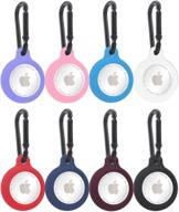 airtag key ring waterproof airtag holder for dog collar full body protective airtag accessories for anti-lost airtag dog collar compatiable with apple airtag (8 pack - color ii) logo