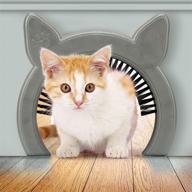 pawsm interior cat door: concealed litter tray & brush, easy install, fits up to 20lbs, no training required! logo
