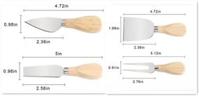 img 1 attached to 🧀 Набор из 4 ножей для сыра Besot - нержавеющая сталь высшего качества, сырорезка и резак с ручкой: идеальный подарок для ценителей сыра