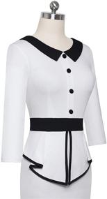 img 2 attached to HOMEYEE Womens Contrast Collar Business