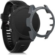 📱 набор чехлов kwmobile для garmin forerunner 935/945 - 2 штуки защитных пленок для фитнес-трекера - черный/серый логотип