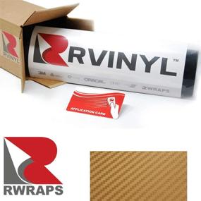 img 4 attached to 🚗 Rwraps 3D Gold Carbon Fiber Vinyl Vehicle Car Wrap Film Sheet Roll - 5ft x 1ft with Application Card