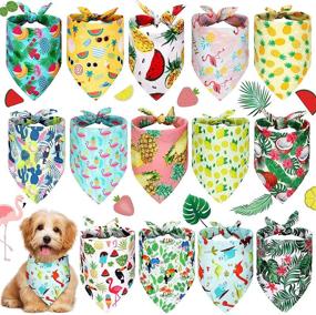 img 4 attached to Bandanas Washable Triangle Adjustable Accessories Dogs