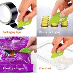 img 1 attached to 🔪 Ceramic Blade Safety Cutter for Opening Clamshell Packaging, Coupon Cutting, Photo Trimming, Scrapbooking - Keychain Attachable, Green