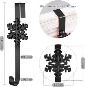 img 3 attached to 🎄 URATOT Christmas Black Metal Wreath Hanger - 14.5 Inches Wreath Hook with Snowflake Interchangeable Icons - Heavy Duty Wreath Holder for Front Door - Perfect for Wreath Christmas Decorations