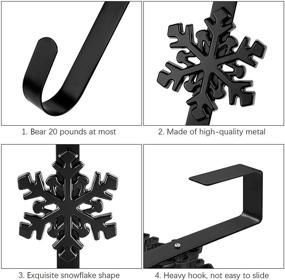 img 2 attached to 🎄 URATOT Christmas Black Metal Wreath Hanger - 14.5 Inches Wreath Hook with Snowflake Interchangeable Icons - Heavy Duty Wreath Holder for Front Door - Perfect for Wreath Christmas Decorations