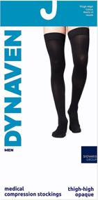 img 3 attached to Comfort and Compression: SIGVARIS Men’s DYNAVEN Closed Toe Thigh-Highs with Grip-Top 20-30mmHg