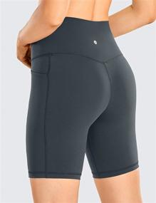 img 3 attached to 🩲 CRZ YOGA Women's Naked Feeling Biker Shorts with Pockets - High Waisted Yoga Shorts