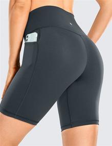 img 2 attached to 🩲 CRZ YOGA Women's Naked Feeling Biker Shorts with Pockets - High Waisted Yoga Shorts