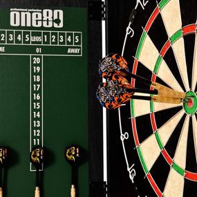 img 3 attached to 🎯 ONE80 All-in-One Dartgame Center: Self-Healing Sisal/Double-Sided Dartboard, Multifunctional Cabinet, 6 Steeltip Darts, and Mounting Kit Included