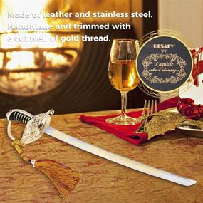 img 1 attached to Resafy Champagne Saber Deluxe Golden Handle: Knife, Sword & Opener with Gift Case, Ideal for Party or Wedding Celebration