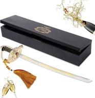 resafy champagne saber deluxe golden handle: knife, sword & opener with gift case, ideal for party or wedding celebration логотип