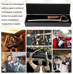 img 2 attached to Resafy Champagne Saber Deluxe Golden Handle: Knife, Sword & Opener with Gift Case, Ideal for Party or Wedding Celebration