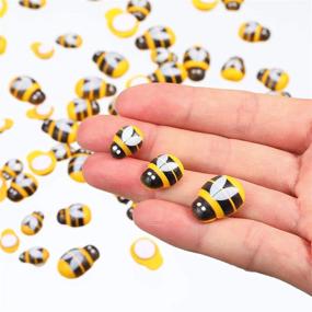 img 2 attached to 🐝 150 Small Wooden Bee Decorations with Self-Adhesive Backing, Bumblebee Craft Embellishments for DIY Crafts, Parties, and Home Decor - Available in 3 Sizes