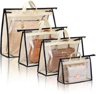 👜 4 pack transparent handbag storage bag covers by newthinking - dust-proof zipper hanging storage bags for women's handbags logo