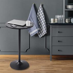 img 3 attached to 🍾 Stylish Pearington Round Cocktail Bistro High Table: Jet Black, 1-Pack, Sleek Design