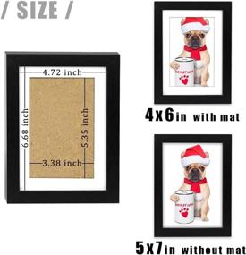 img 3 attached to 🖼️ Natural Solid Wood Black Picture Frames 5x7 (4 pack) – Versatile Display for 5x7 and 4x6 Photos, Vertical and Horizontal Orientation Supported