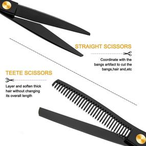 img 3 attached to 💇 Complete Professional Hair Cutting Scissors Kit: 6.7 inch Black Hairdressing Shears Set with Thinning Shears, Comb, and More - Perfect for Barbers, Salons, and Home Use