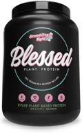 blessed strawberry mylk plant based protein powder - 23g all natural vegan pea protein, gluten free & dairy free - 30 servings logo