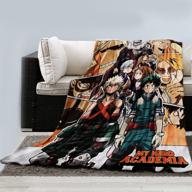 my hero academia blanket featuring all might, bakugo, and todoroki logo